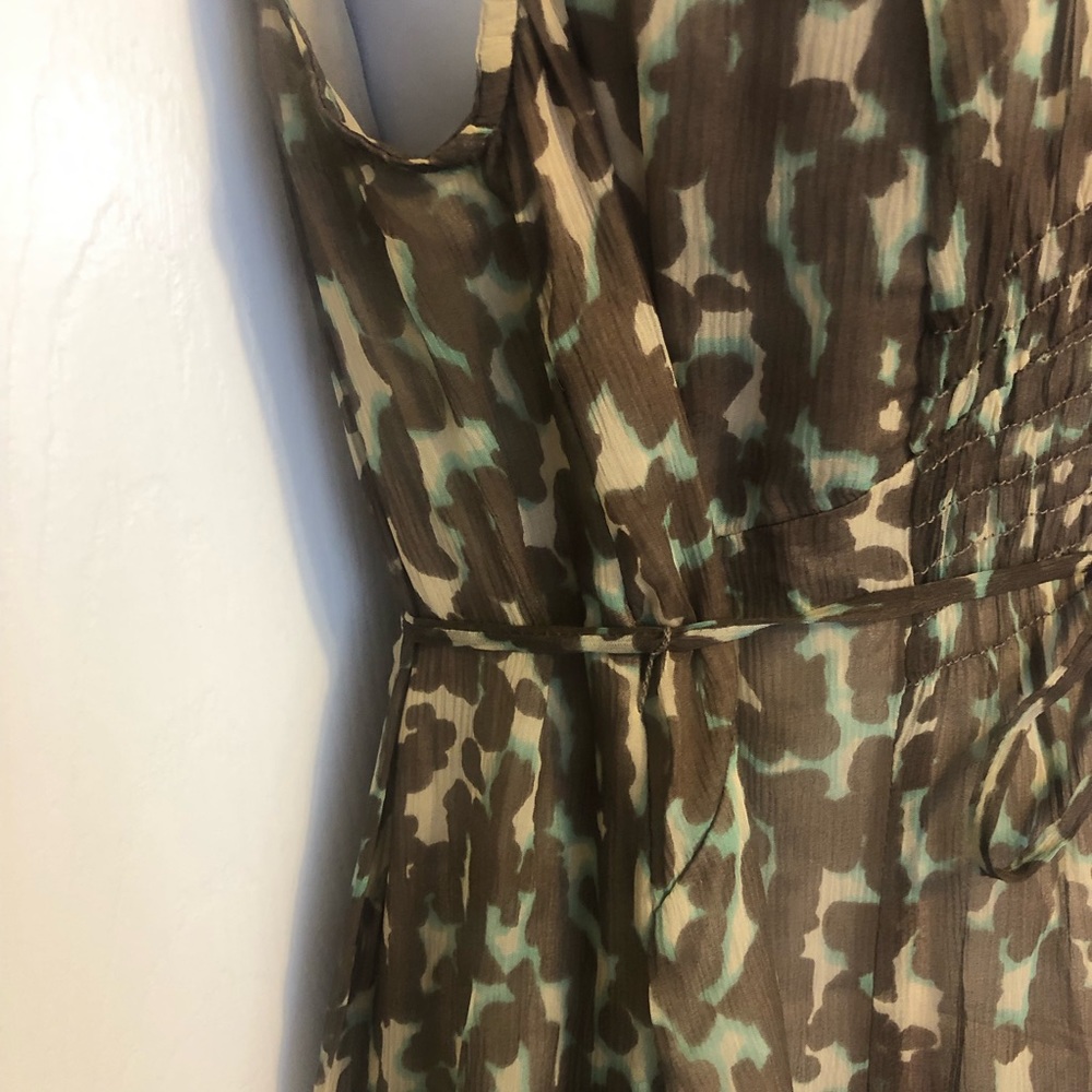 Nanette Lepore Silk Brown/Green Tiered Ruffle Dress 10 - Picture 5 of 13